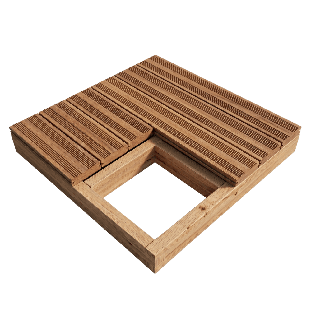 Terrasse en bois avec lames et structure